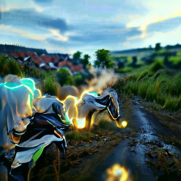 Horses run