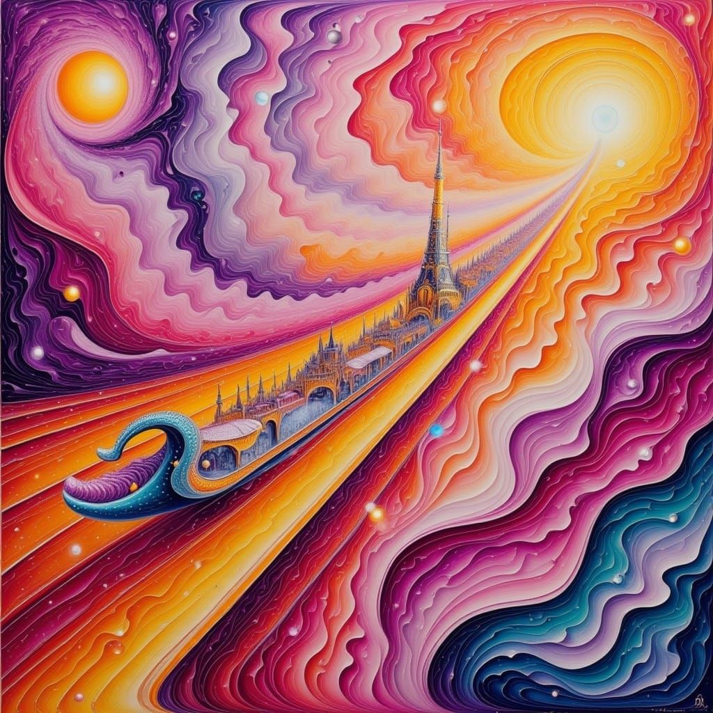 <lora:FS Turbulance:1.0> Transformation in pink

coated clotted lines of paint lending texture to the scene, gobs of globby blobs of paint a...