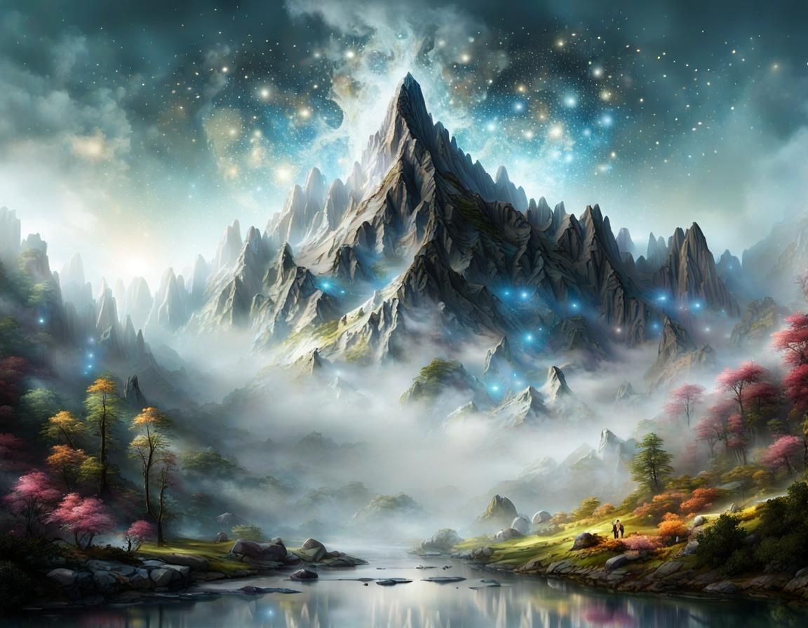 Beautiful misty mountain - AI Generated Artwork - NightCafe Creator