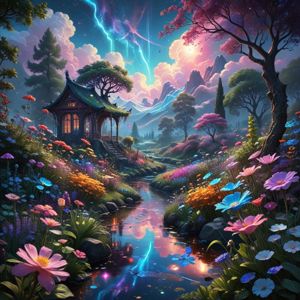 "Vibrant, lush English country garden with a kaleidoscope of flowers in every color of the spectrum, ...  by @Pinto