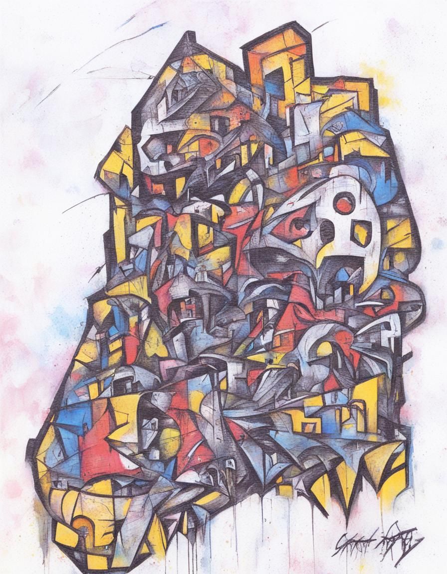 gothic art photorealism graffiti complementary colors
