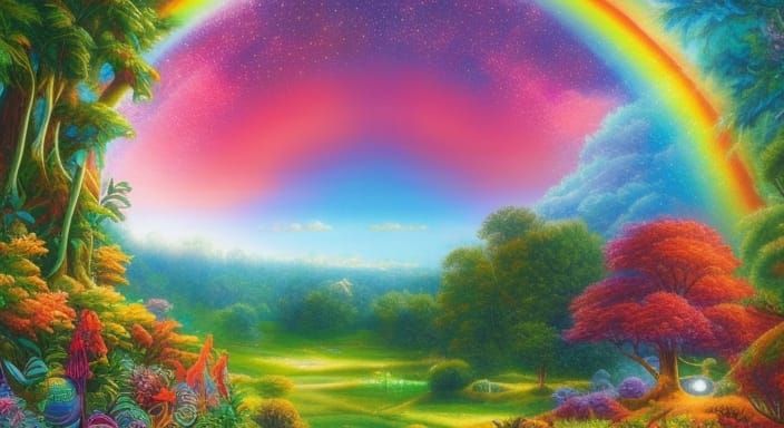 Magic Rainbow through which you can see the stars