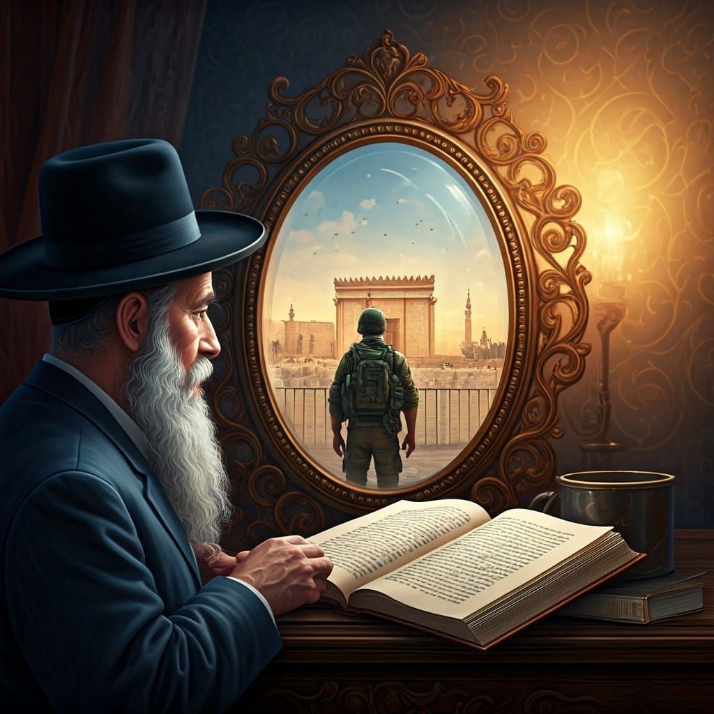 A Hasidic Jew's Introspective Gaze Mirrors a Resilient IDF S...