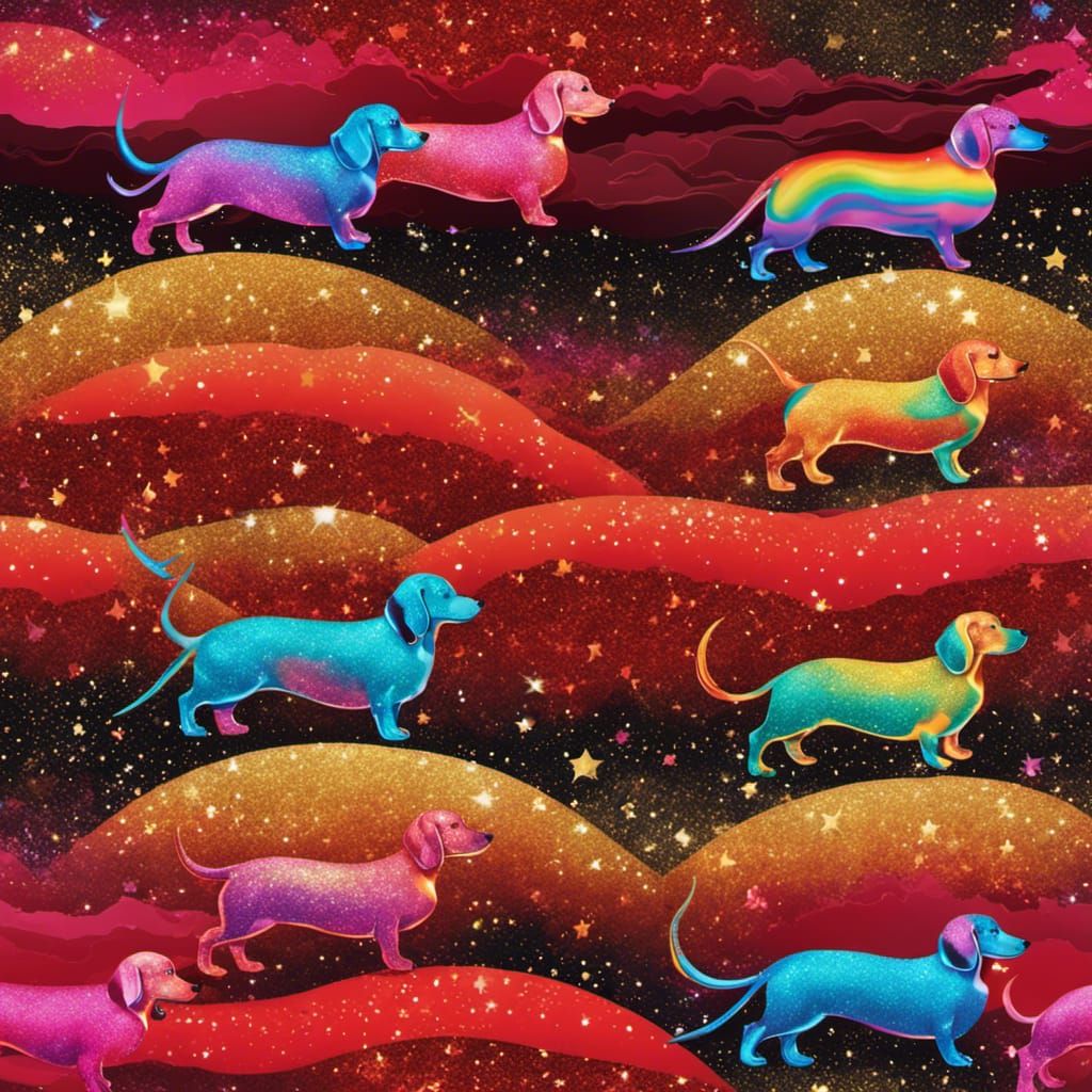 dachshund glitter wallpaper
