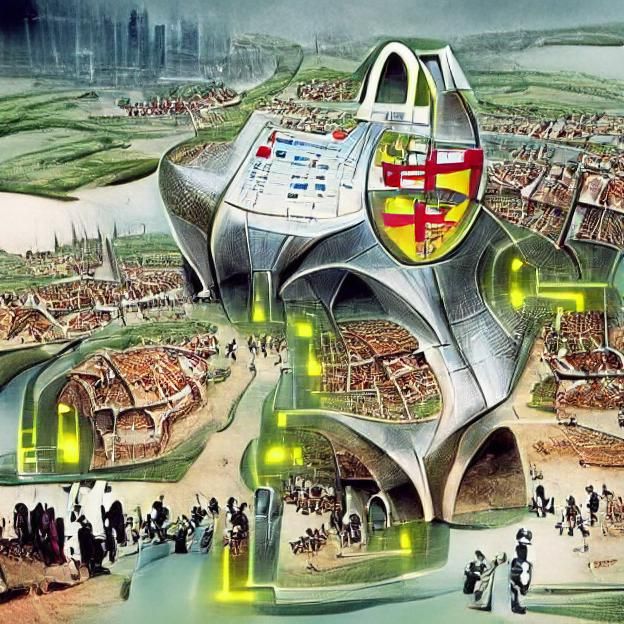 The futuristic past of the future in a medieval high-tech ci...