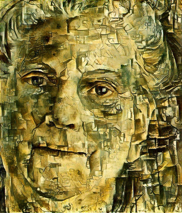 Self portrait drawing 2021 using Still Life on the Piano, 1911 by Picasso