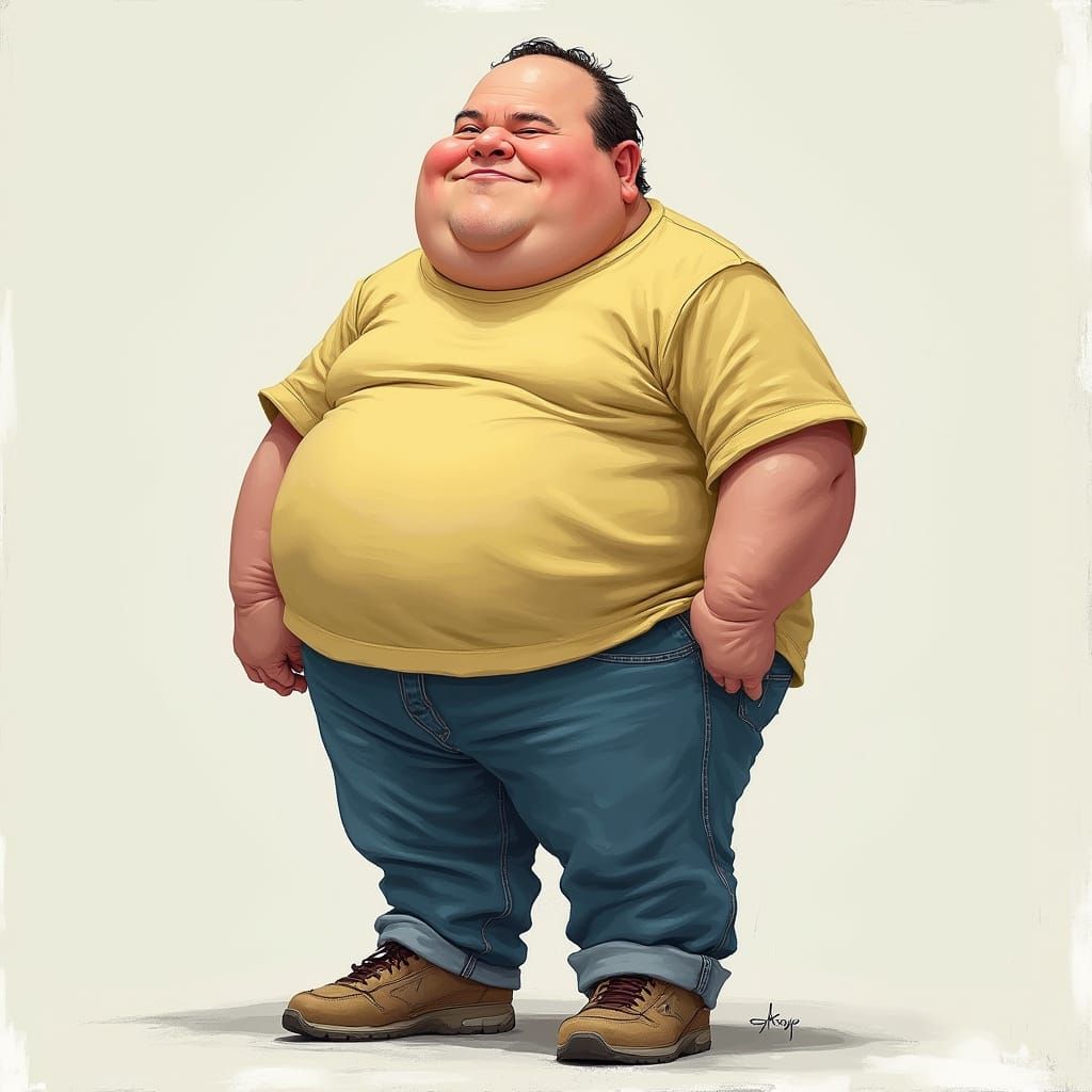 Expressive Portrait of Overweight Person