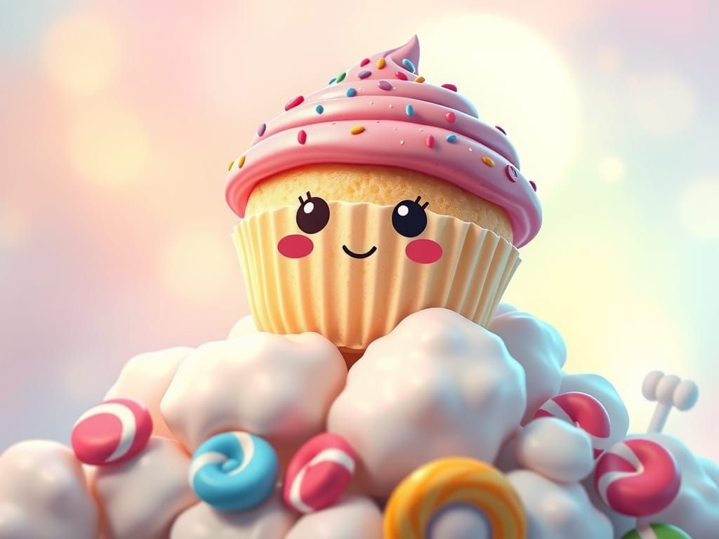 Kawai Cupcake  by @Heleanna