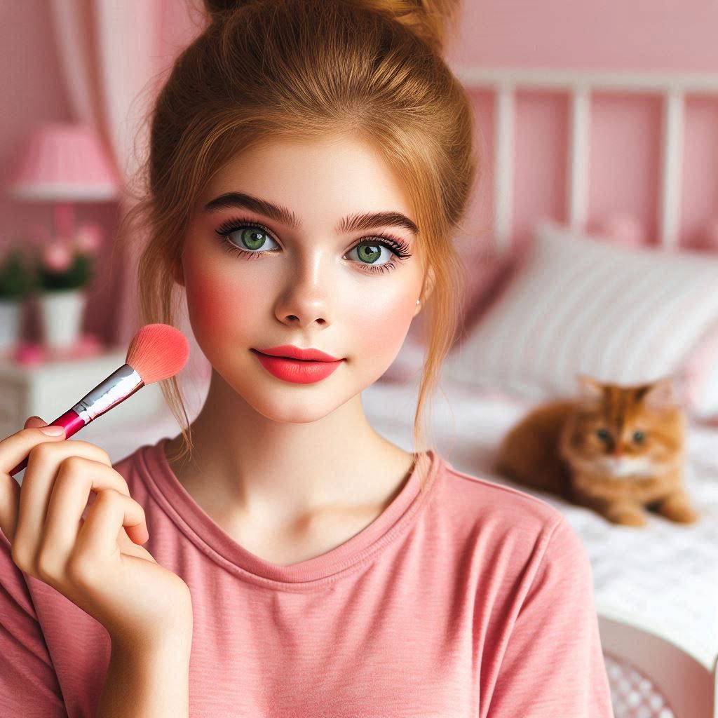 Hannahs makeup routine ( Pumpkin in the background)