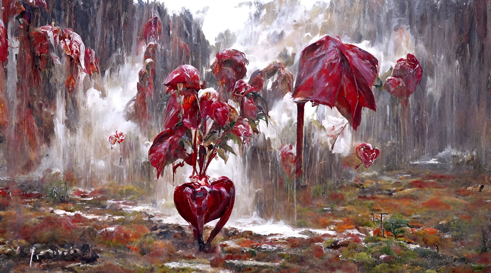 Flowering heart crimson rain