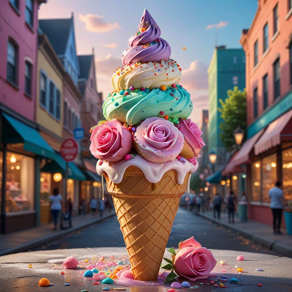 Rose delight ice cream   by @Neverland