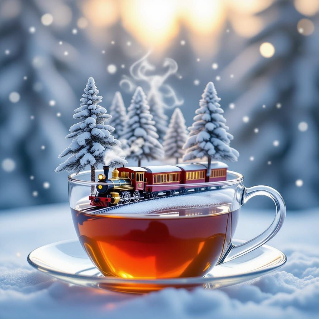 Miniature Train Adventure Inside a Teacup