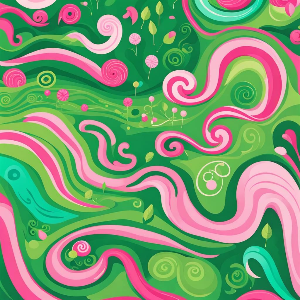 environment flat vector green and pink
