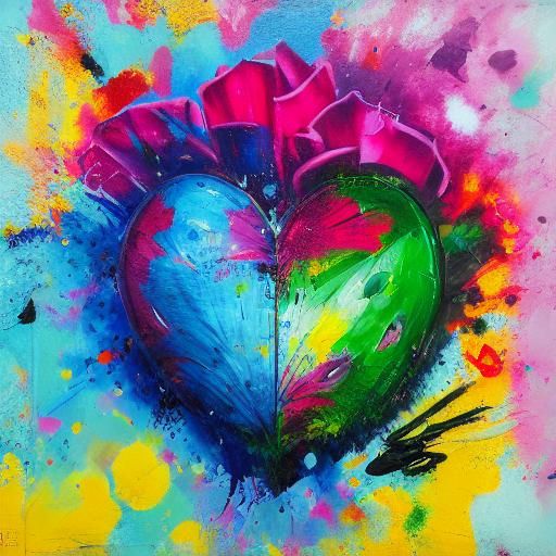 One huge rose, top view of the whole rose inside a heart