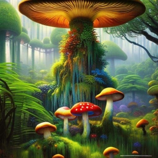high rainbow quality portrait of Mushroom Hyperion House  Ju...