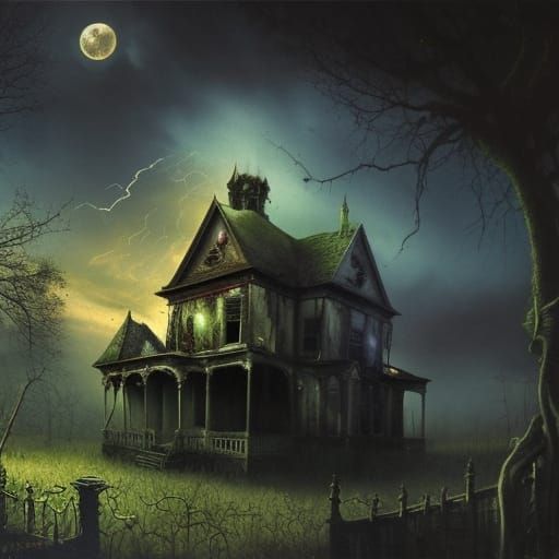 haunted house - AI Generated Artwork - NightCafe Creator