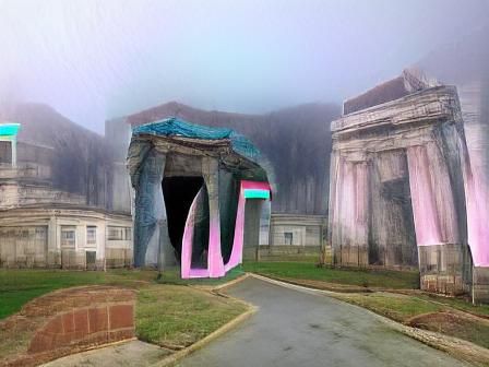 Doric Nich Arch Vaporwave portal in Silent Hill