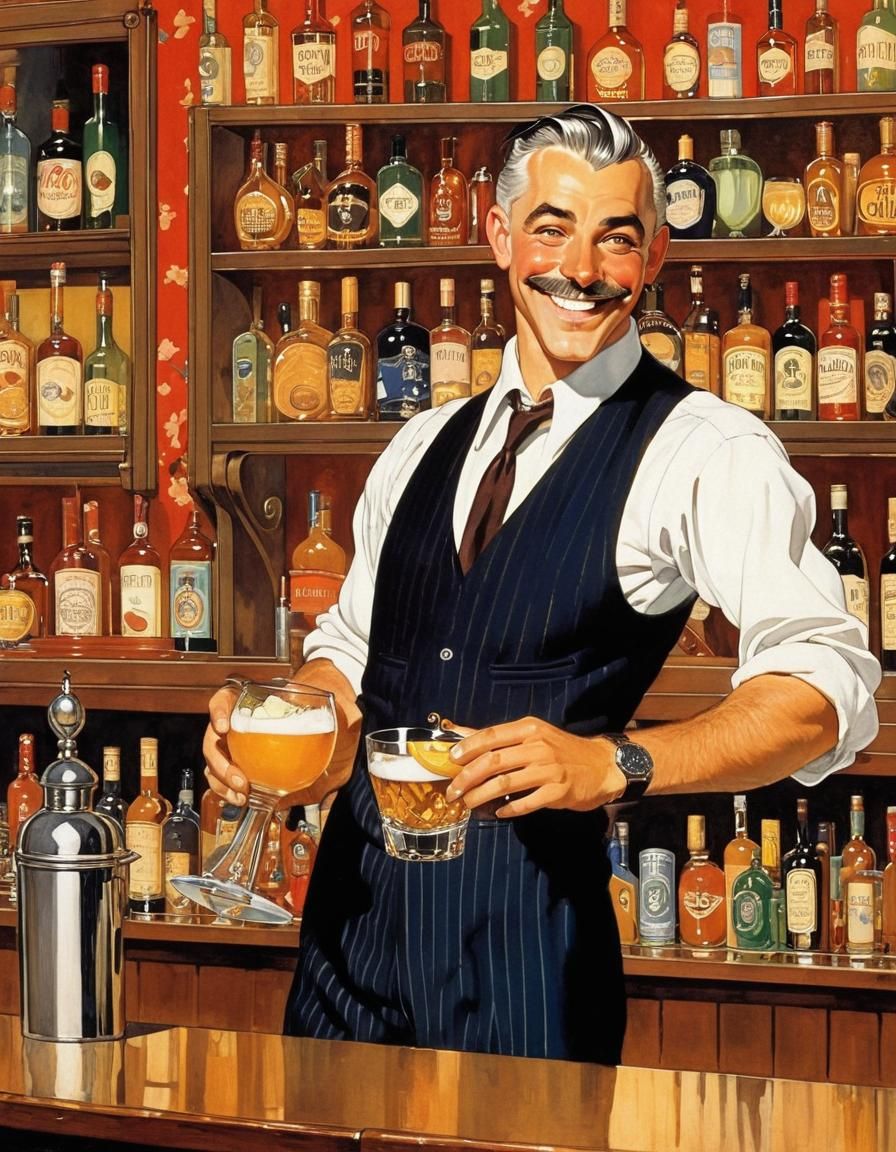 Bardender loving what he does  by @Hinty