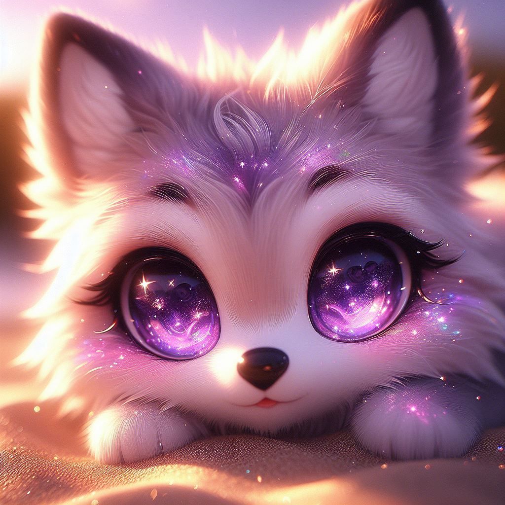 Purple Sparkle Fox Eyes - AI Generated Artwork - NightCafe Creator