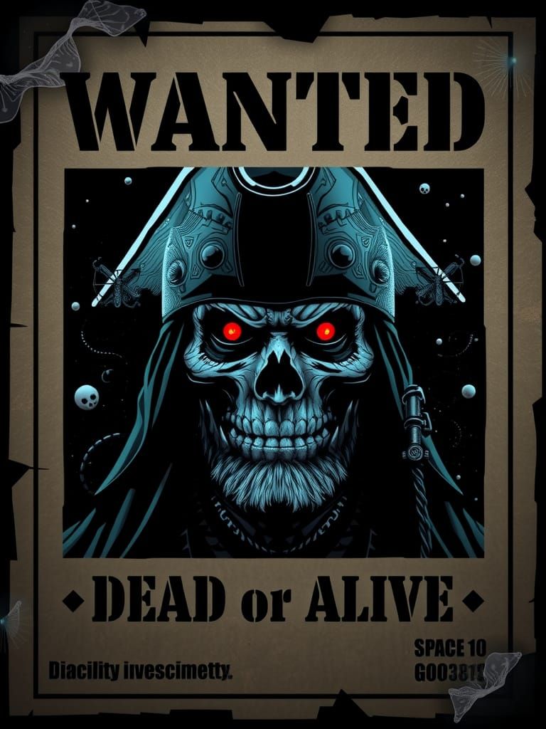 Wanted Space Pirate  by @Ai-zombie