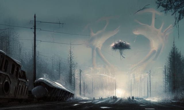 beautiful landscape pkp intercity train wendigo beast monste...