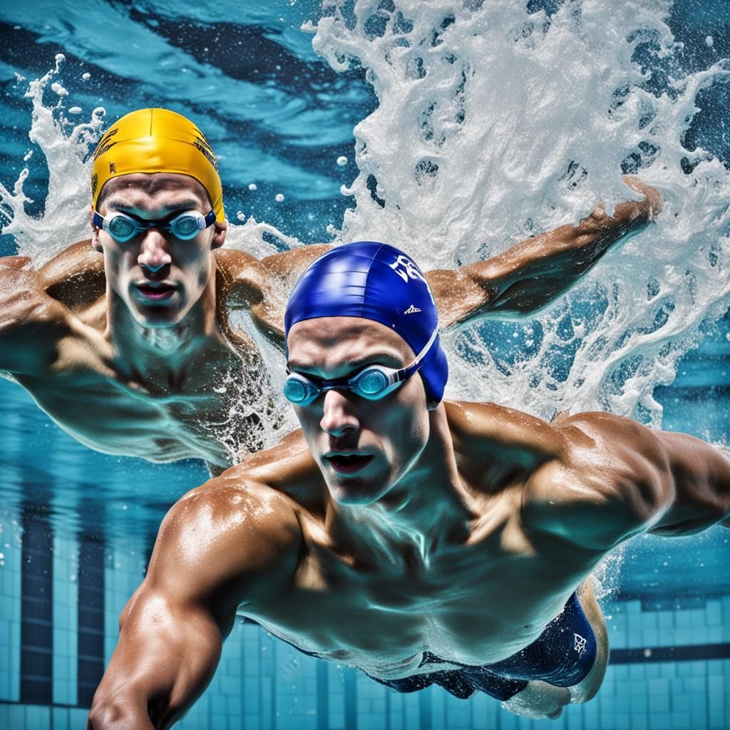 Competitive Swimmers - AI Generated Artwork - NightCafe Creator