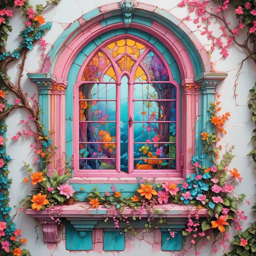 Clean Oil painted airbrush style, isolated Fairytale Fantasy...