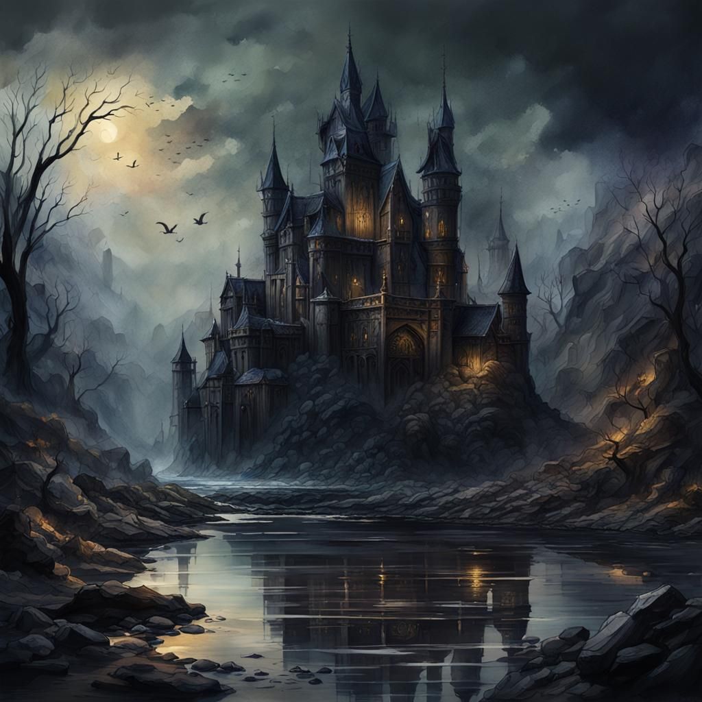 Dark & Moody Watercolor Art