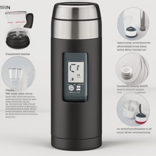Comfortable thermos to grip that heats water with a solar panel