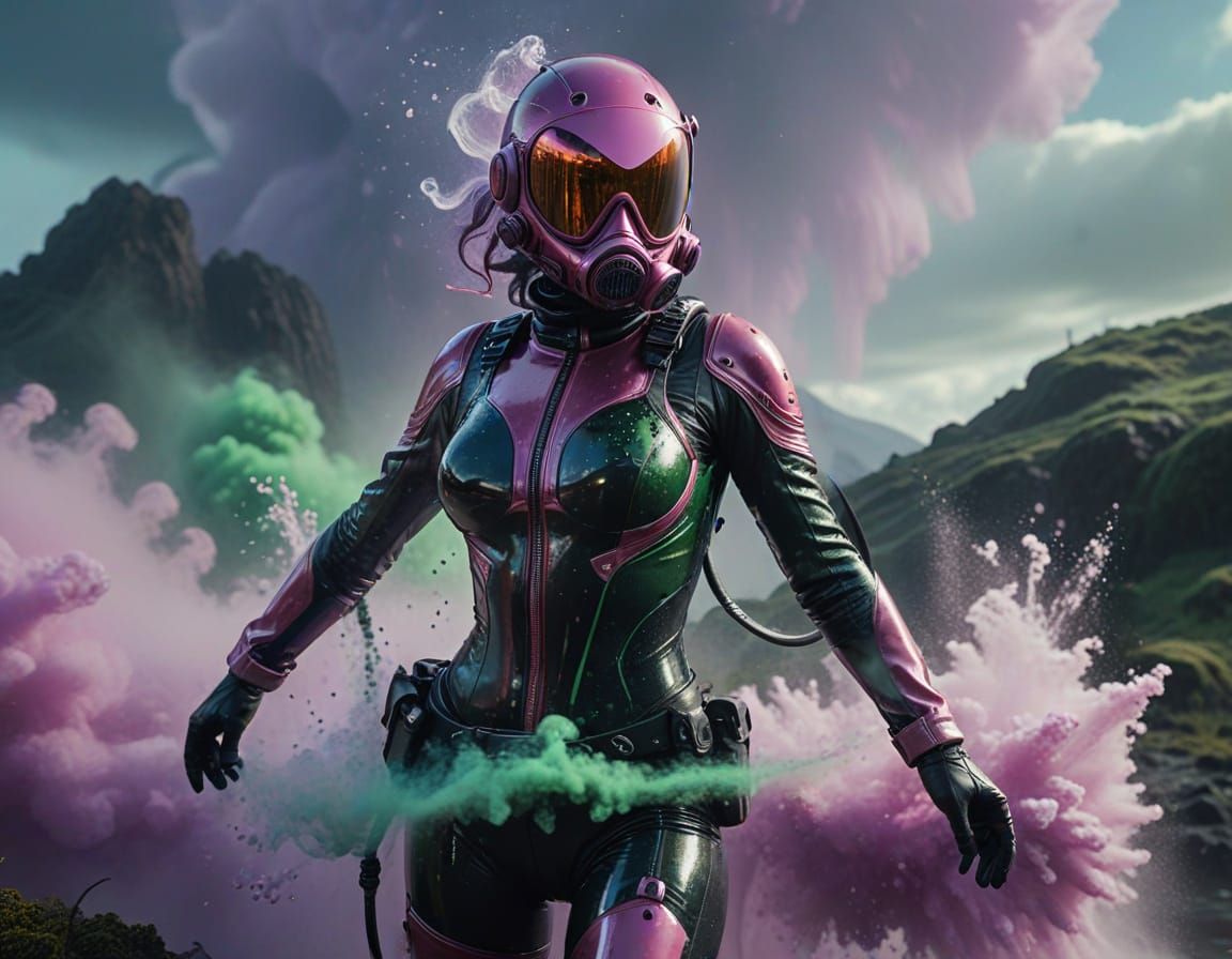 Glowing Hazard Response in Vibrant Retro Futurism
