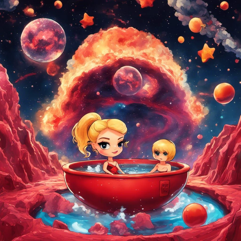 Taking a bath in space AI Generated Artwork NightCafe Creator