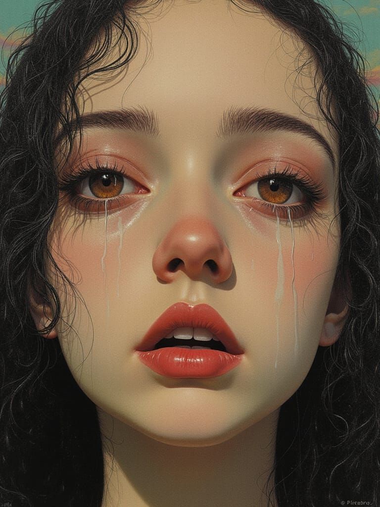 <lora:Somniorum:0.5> in a fusion of surrealism and portraiture in the style of fairy tale fantasy and modern art :: a DMT painting of a pers...