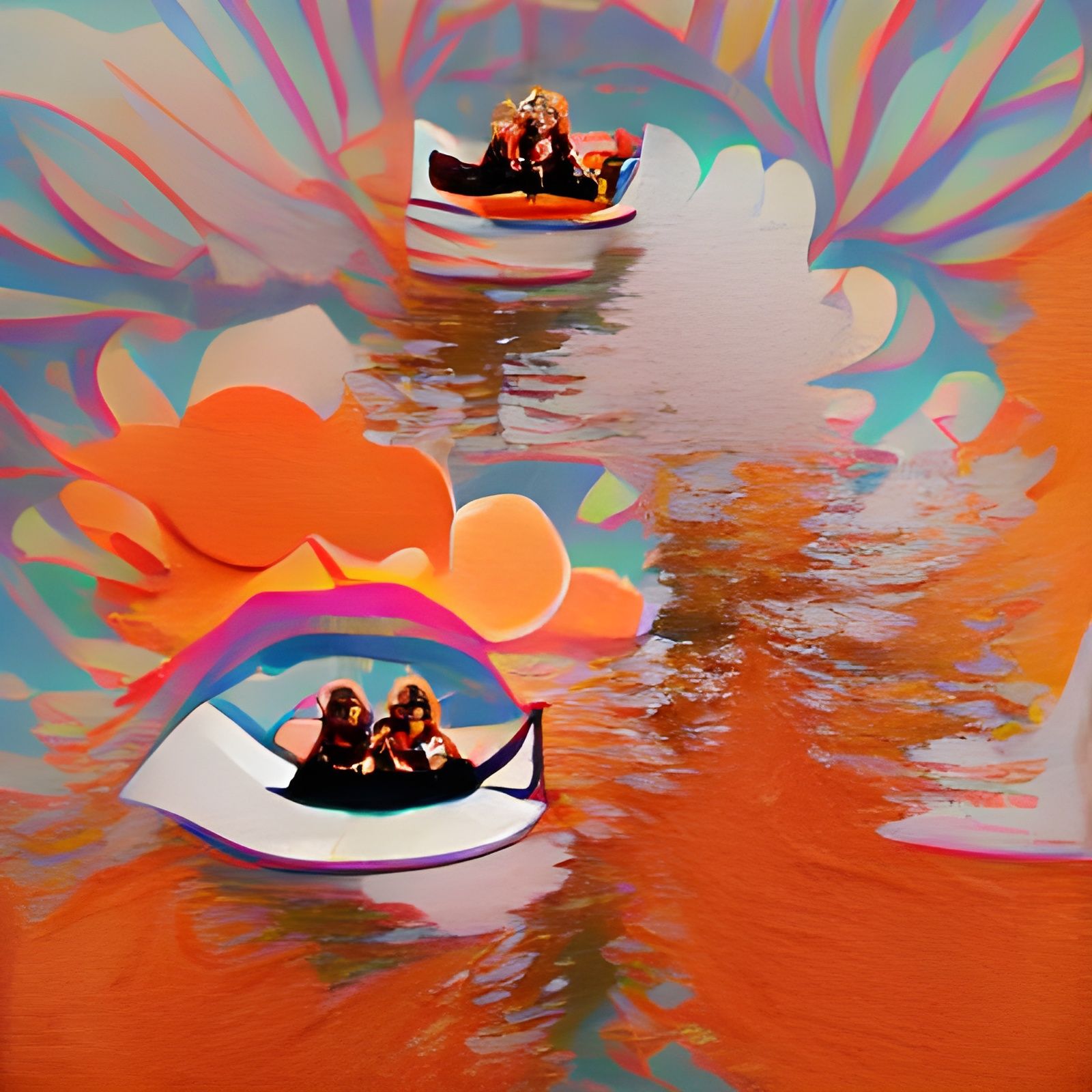 Picture yourself in a boat on a river
With tangerine trees a...