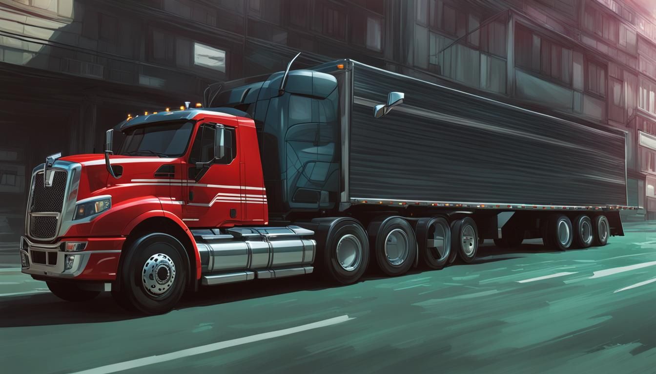 heavy tractor truck navistar, letter ERPC in door, Red and w...