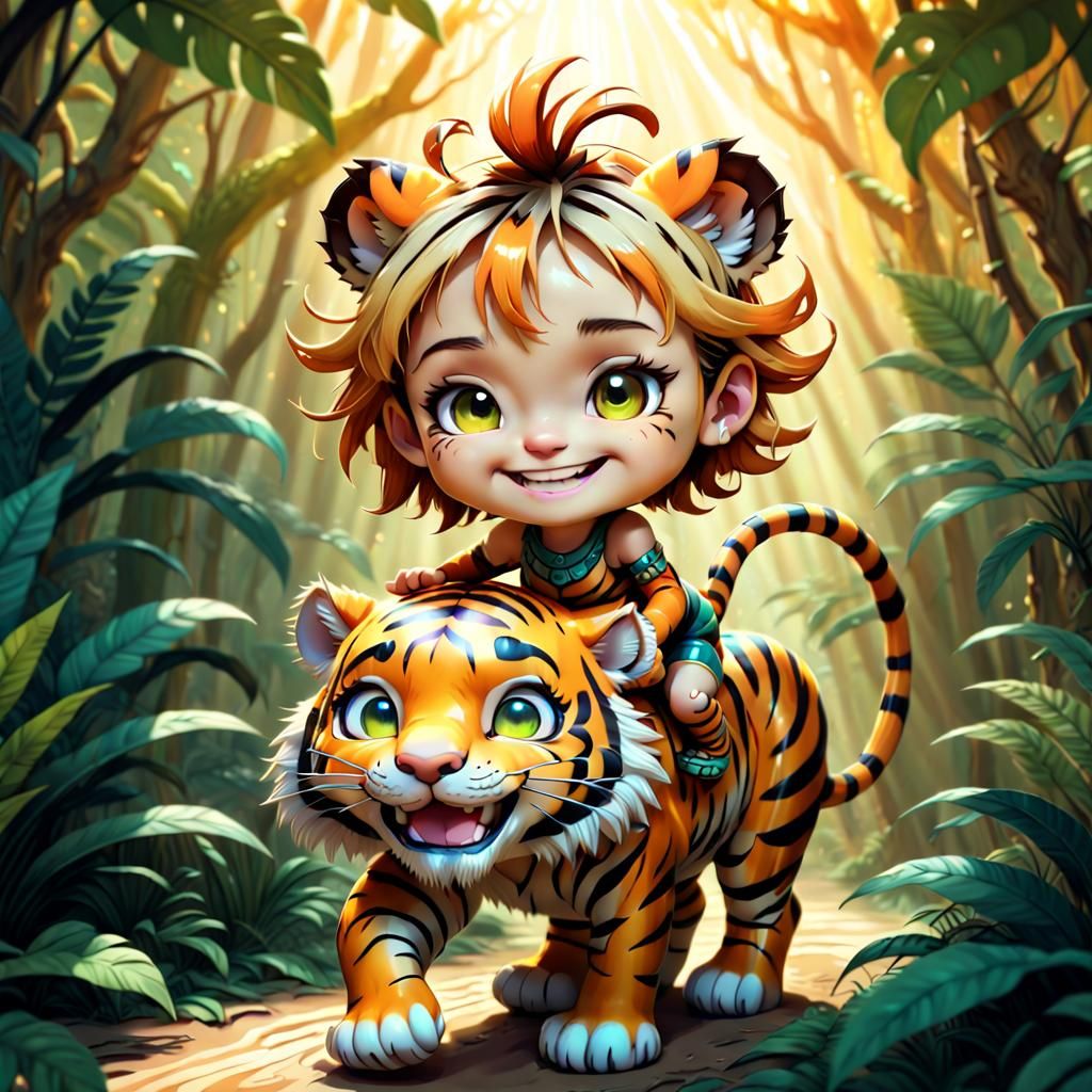 Riding a tiger  by @Bastian