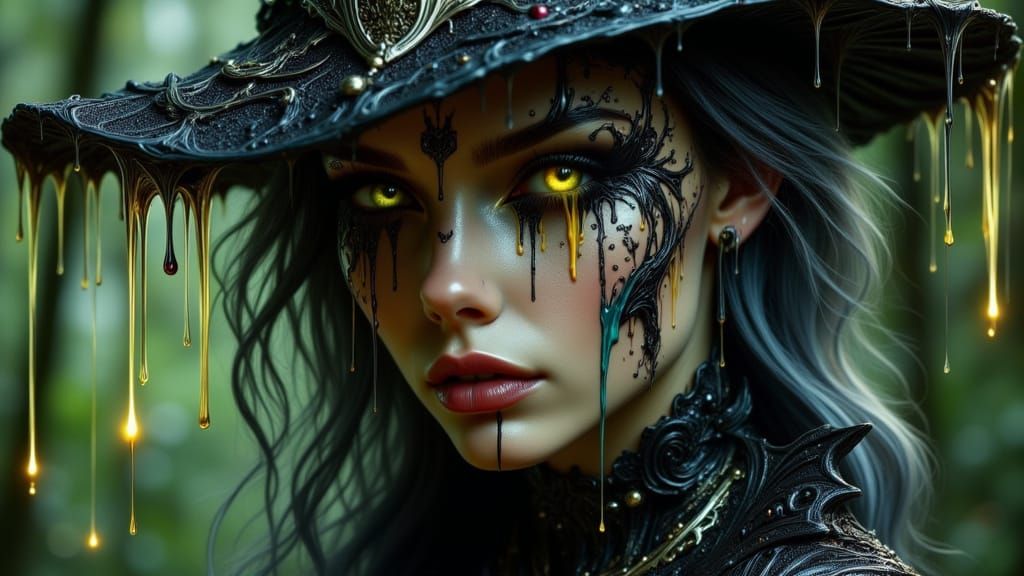 <lora:Melting Colors:1.0> gothic lady (16:9)