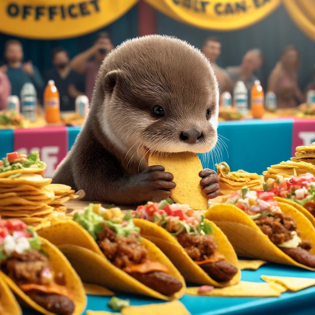baby otter 🦦 taco eating contest