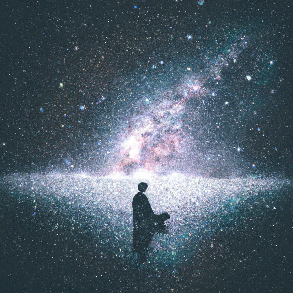 Person in a Dazzling Sea of Sparkles