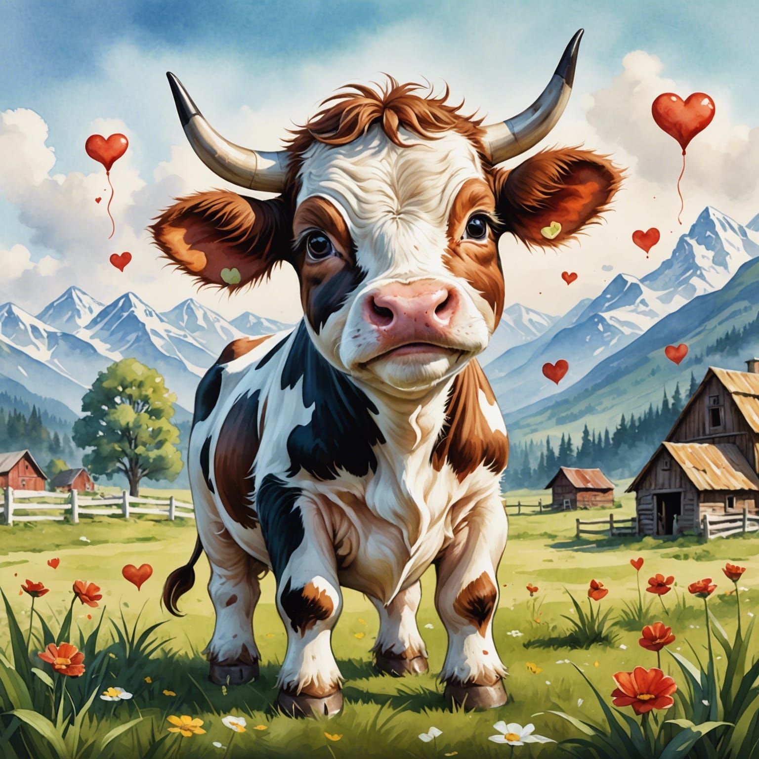 cuddly wonderland Funny Grumpy Farm COW Bursting with adorab...