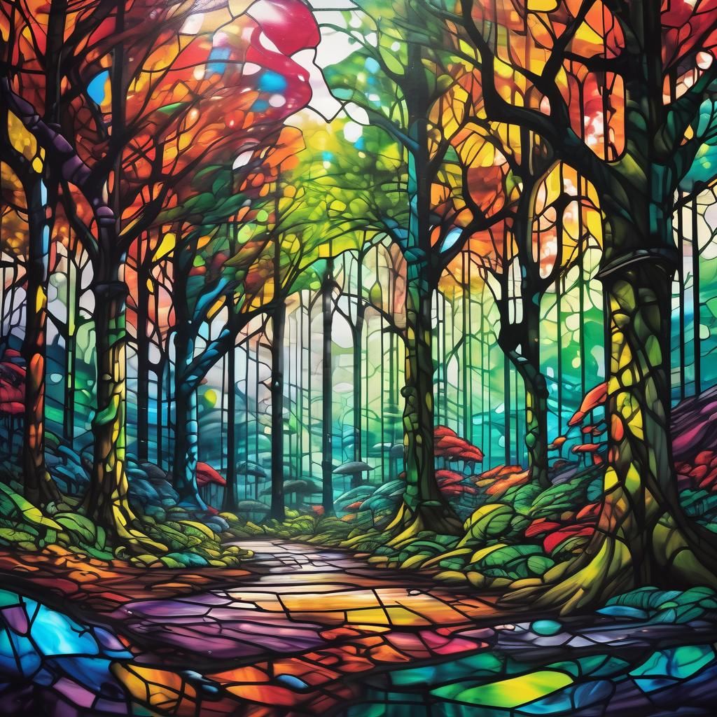 stained glass forest  by @Tangled Serendipity