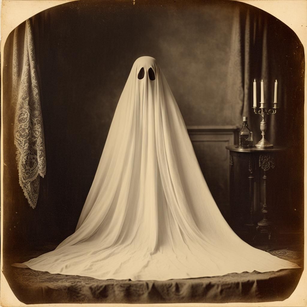 Bedsheet Ghost 1860s Photography Ai Generated Artwork Nightcafe