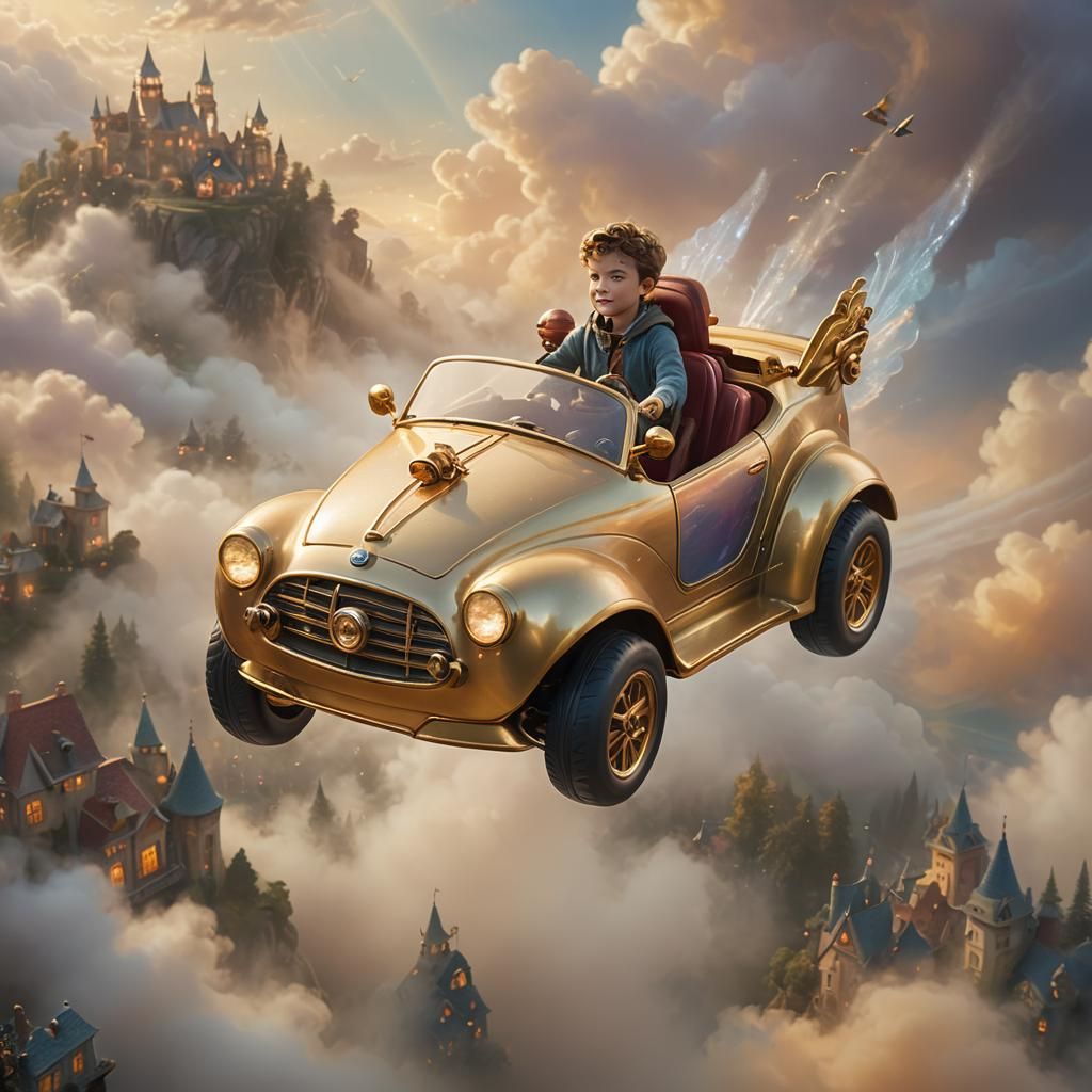 Boy in a toy flying car.  by @Wildlife51