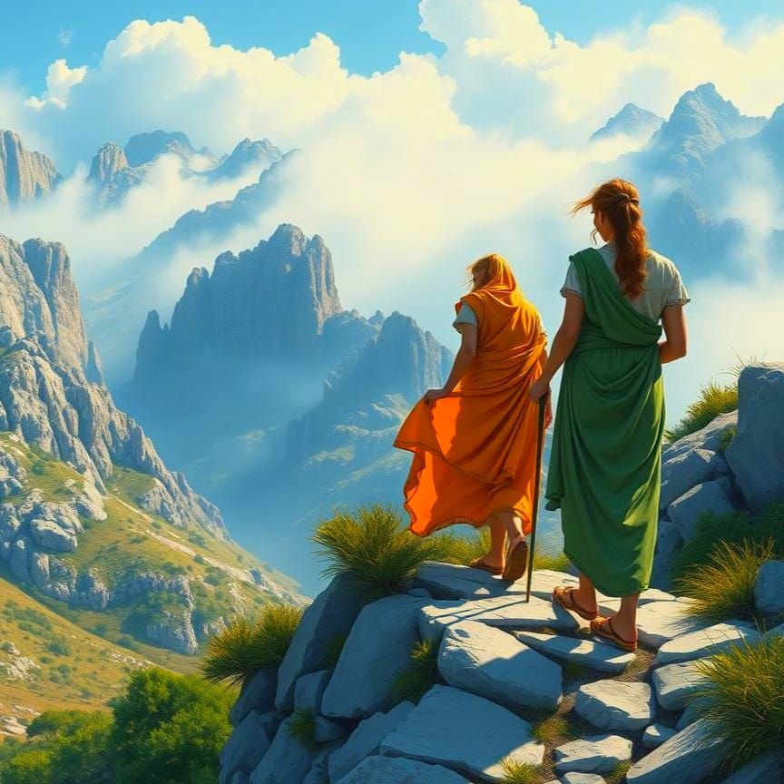 Elegant Ancient Greek Goddesses Conquer the Mountains