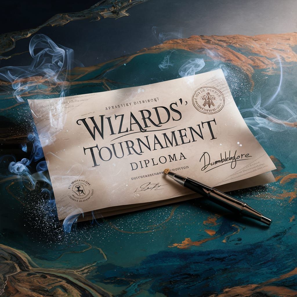 "Wizards' Tournament" diploma, Harry Potter style. Gorgeous ...
