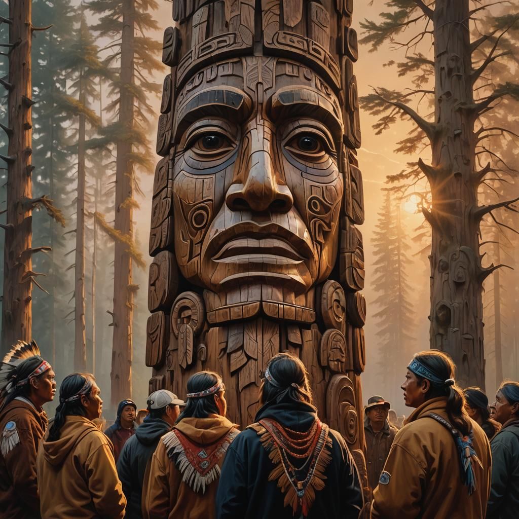 Native American totem pole  by @undefined
