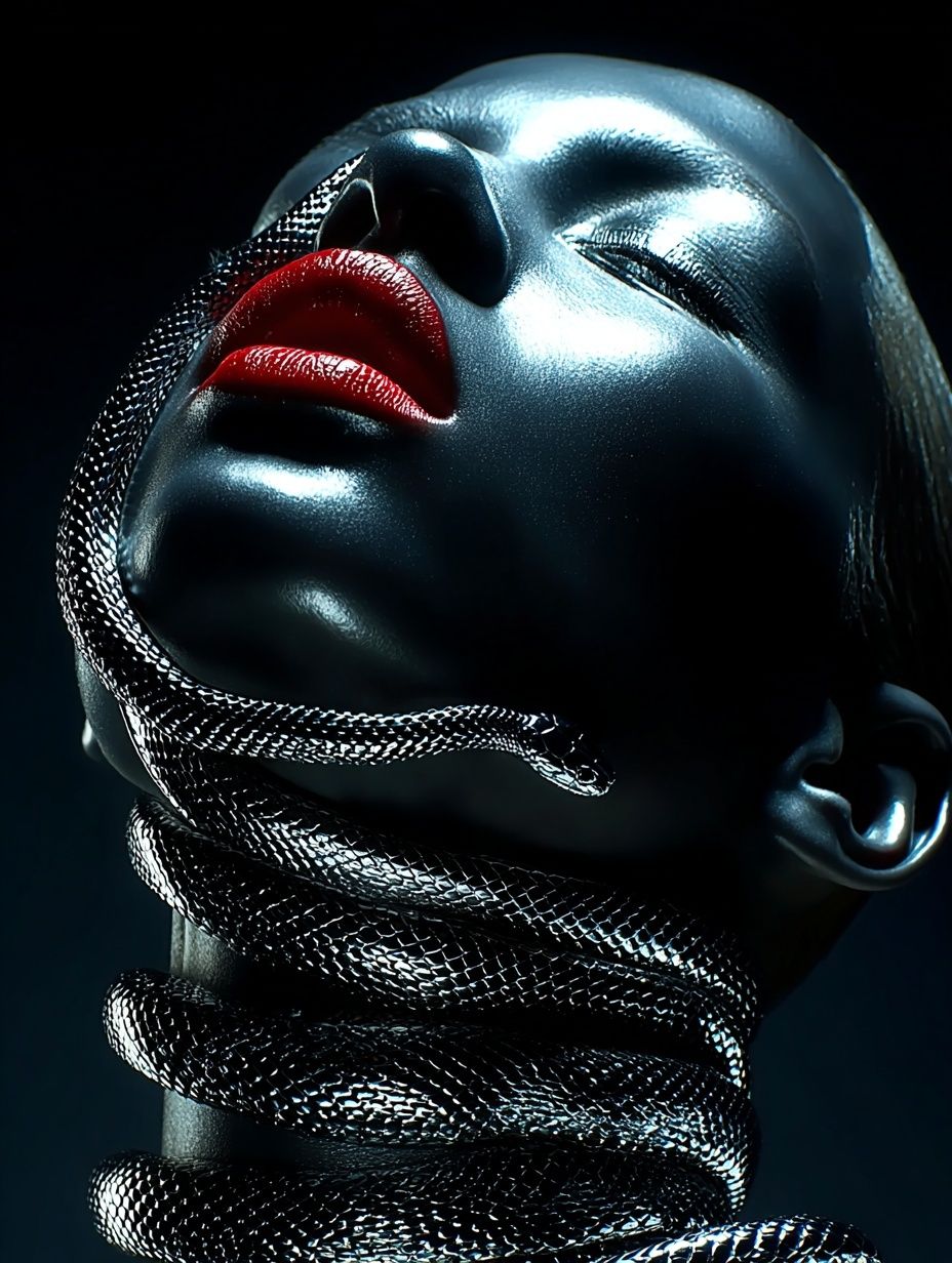 Metal snake portrait