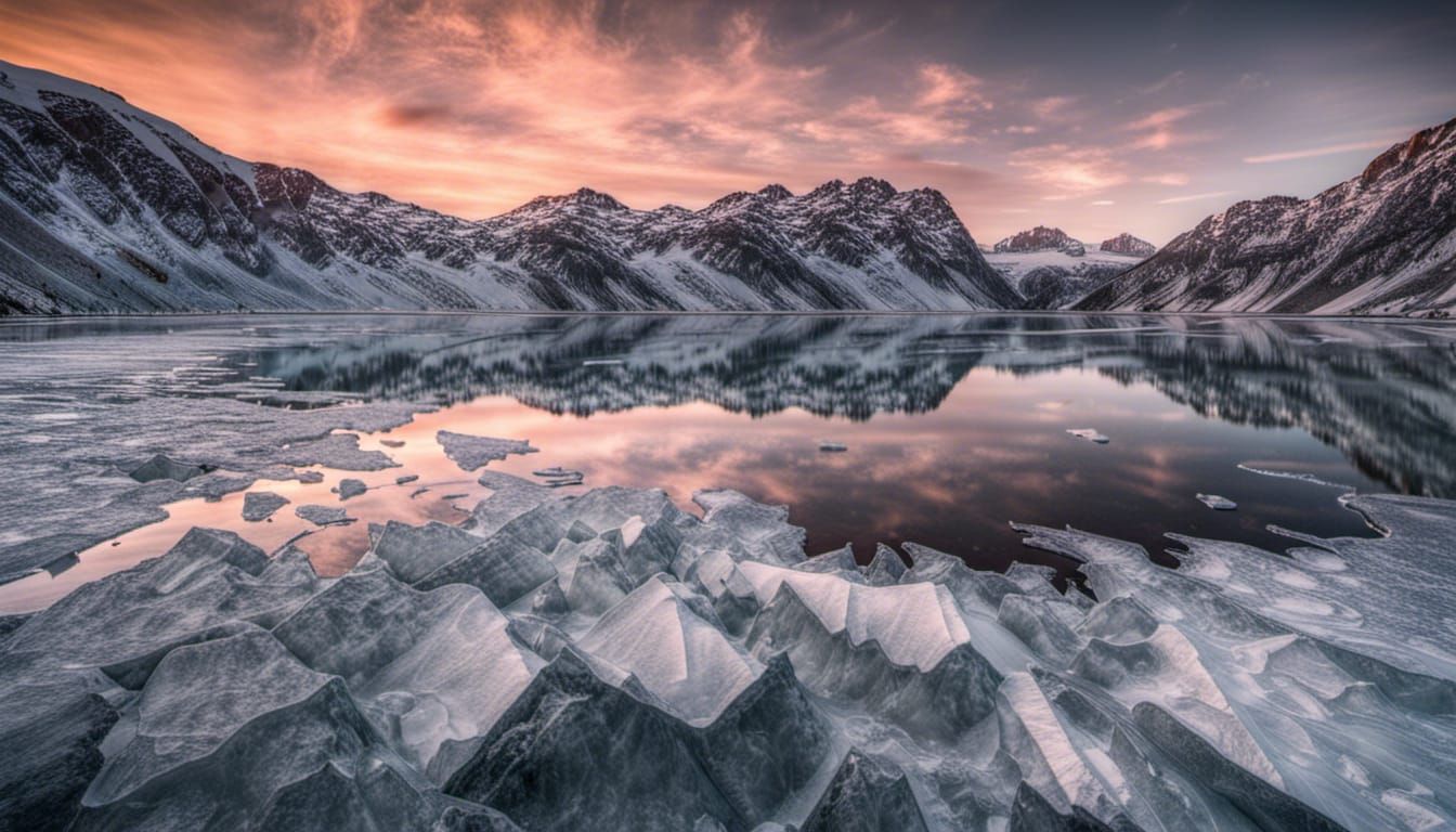 Ice lake at dawn  by @Bill