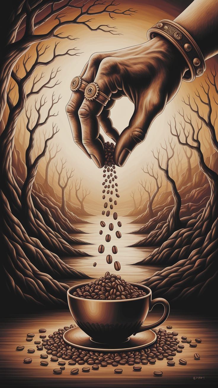 Coffee beans are the fetishized tears…