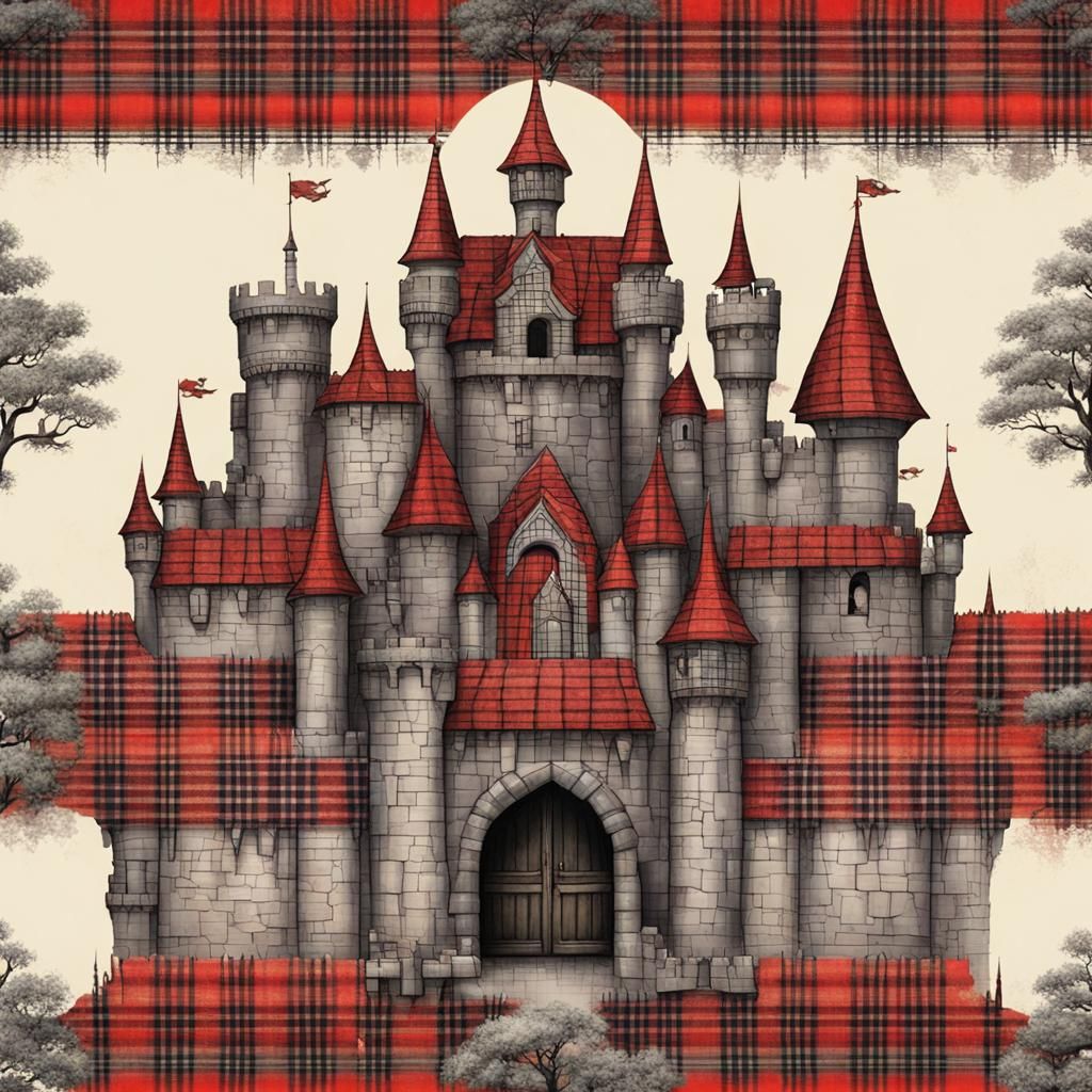Fantasy Castle with a plaid accent  by @ShadyMcCheeks