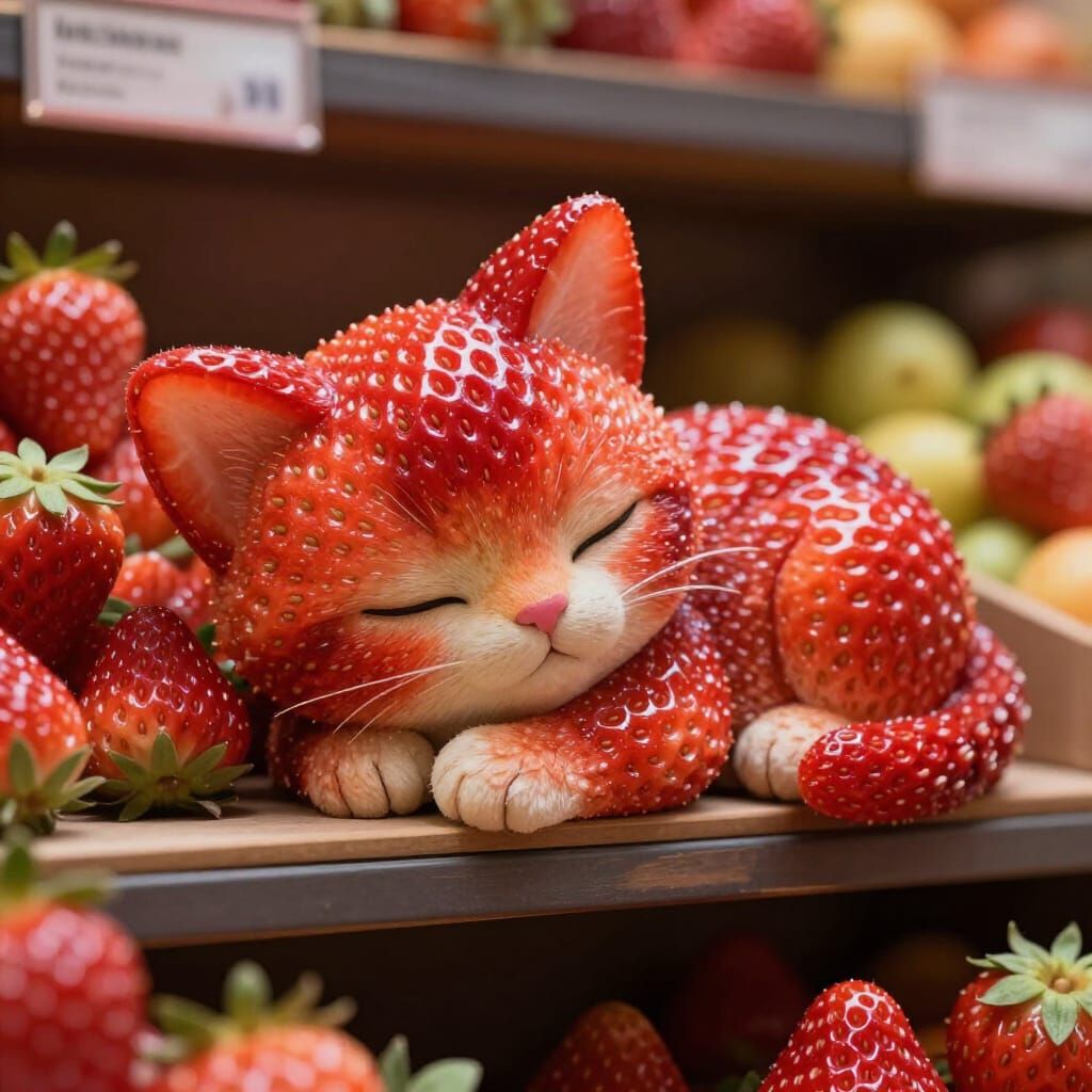 What a Strange strawberry on the shelf...  by @Yoriichi Tsugikuni